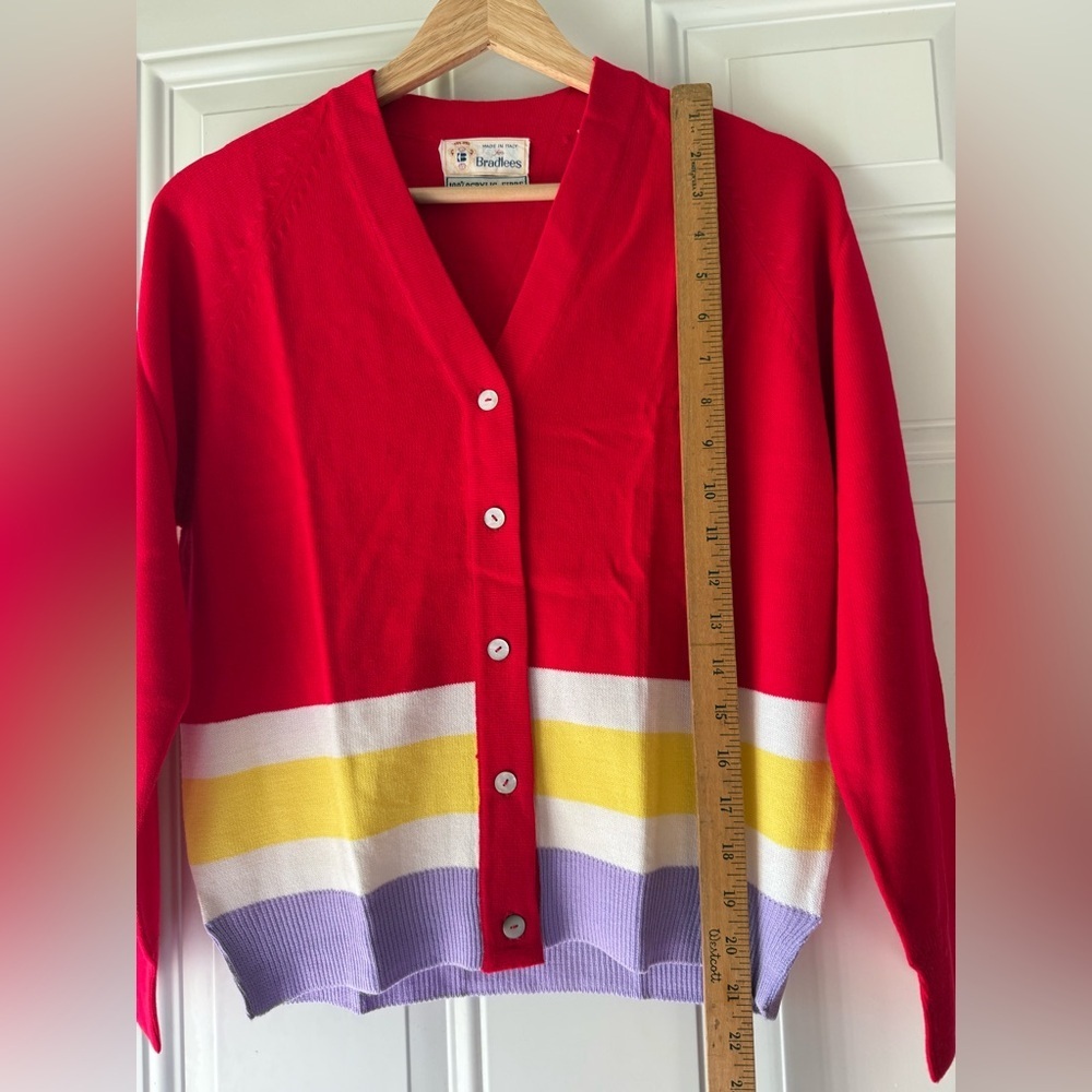 VTG Size 34 Bradlees Acrylic Cardigan Made In Italy - Picture 4 of 6